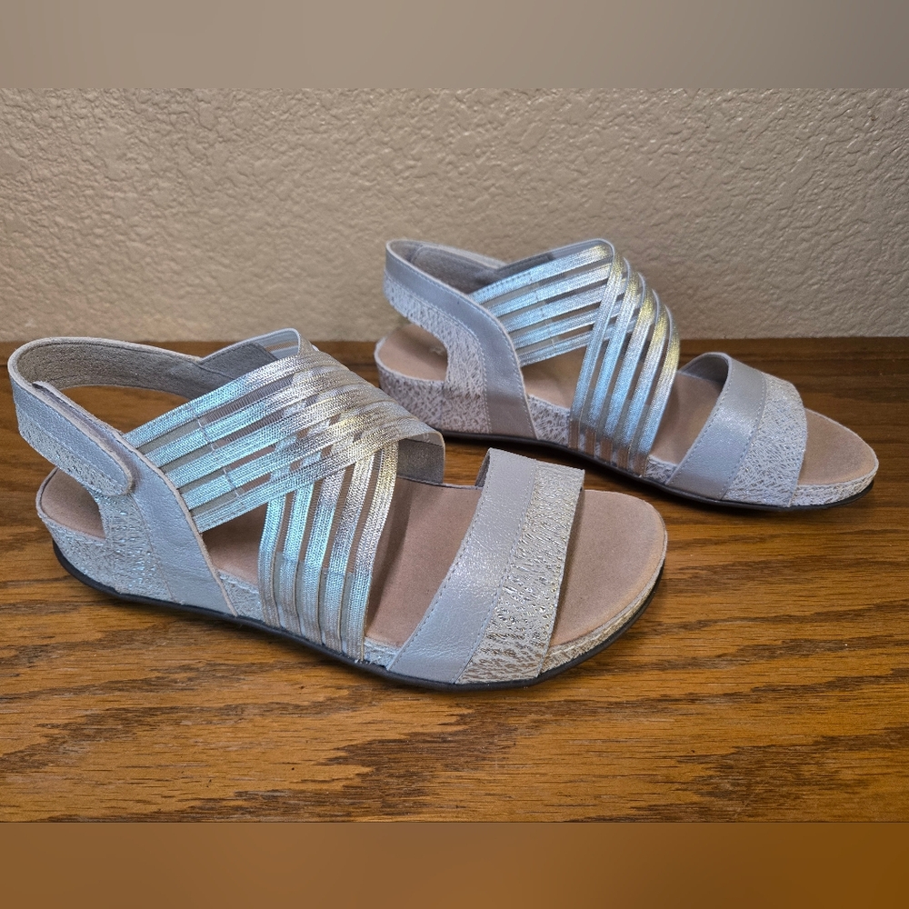 NEW Romika Silver Sandals with Intricate Straps (37EU / 6-6.5US)
